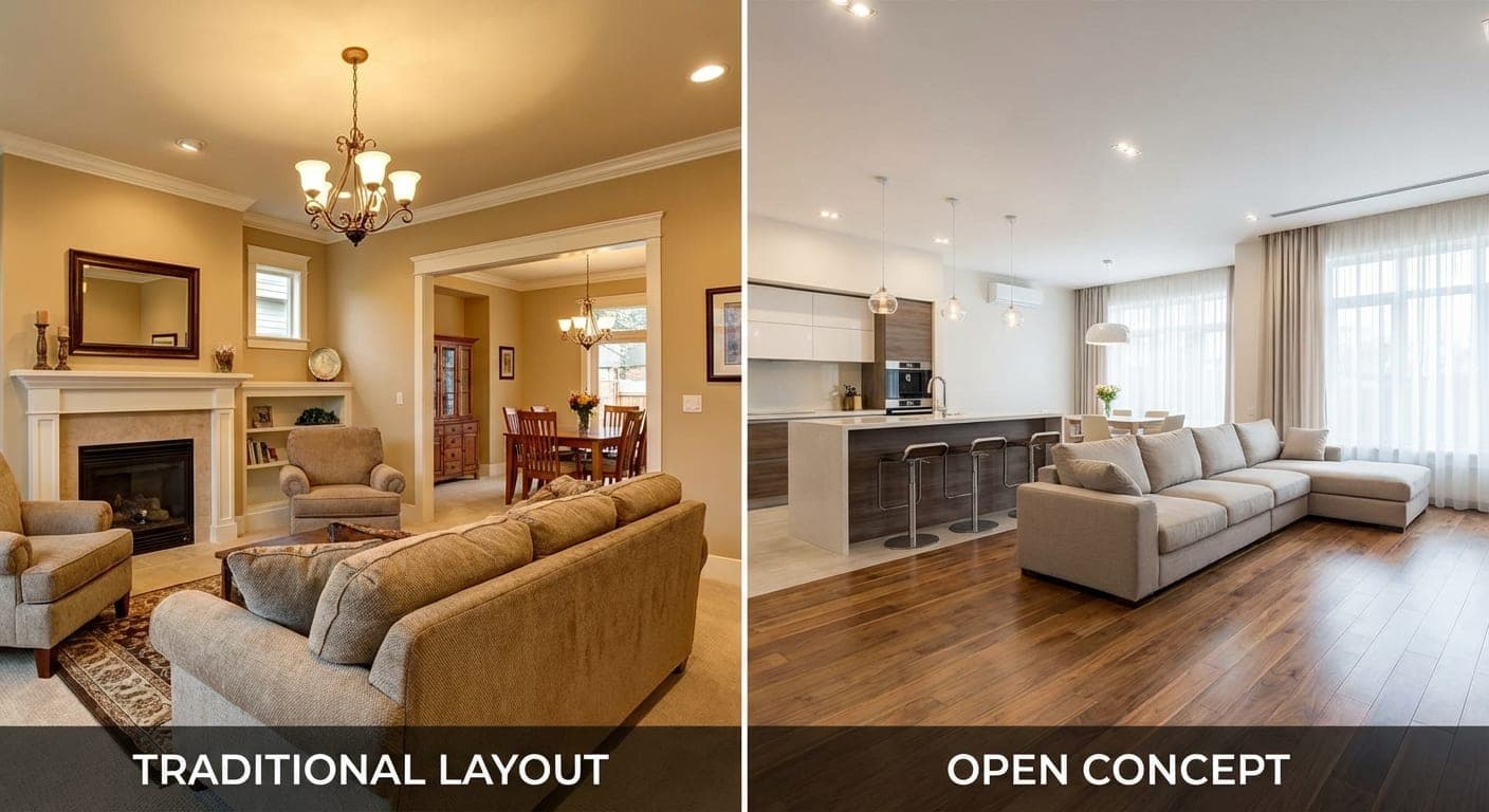 Open Concept vs. Traditional Layouts
